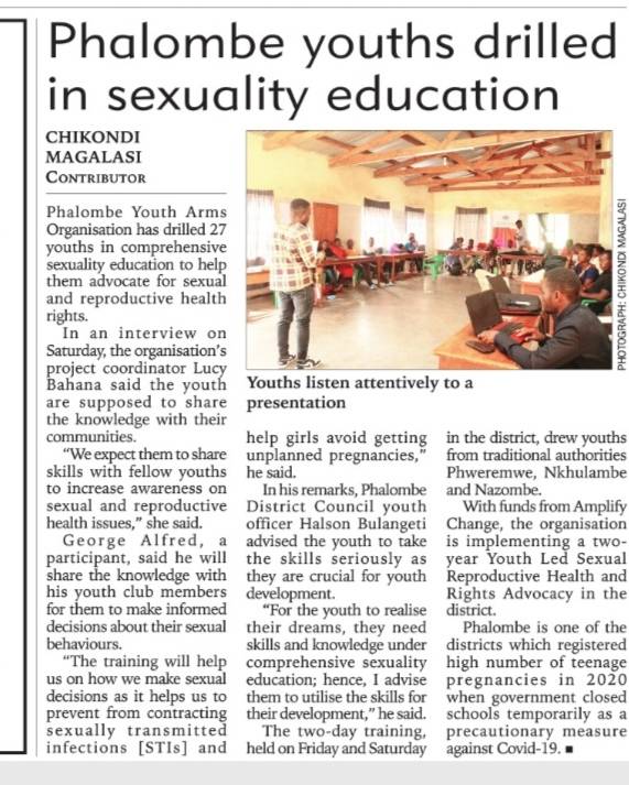 Phalombe youths drilled in sexuality education